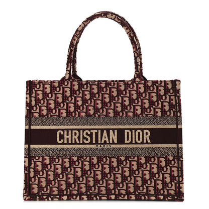 Christian Dior Oblique Medium Book Tote Burgundy Multicolor 1 of 11