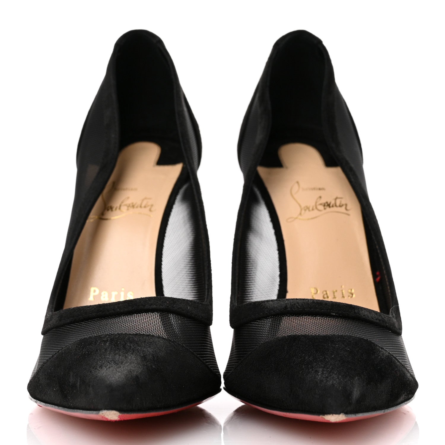 Christian Louboutin Veau Velours Rete Galativi 100 Pumps 40.5 Black 3 of 9