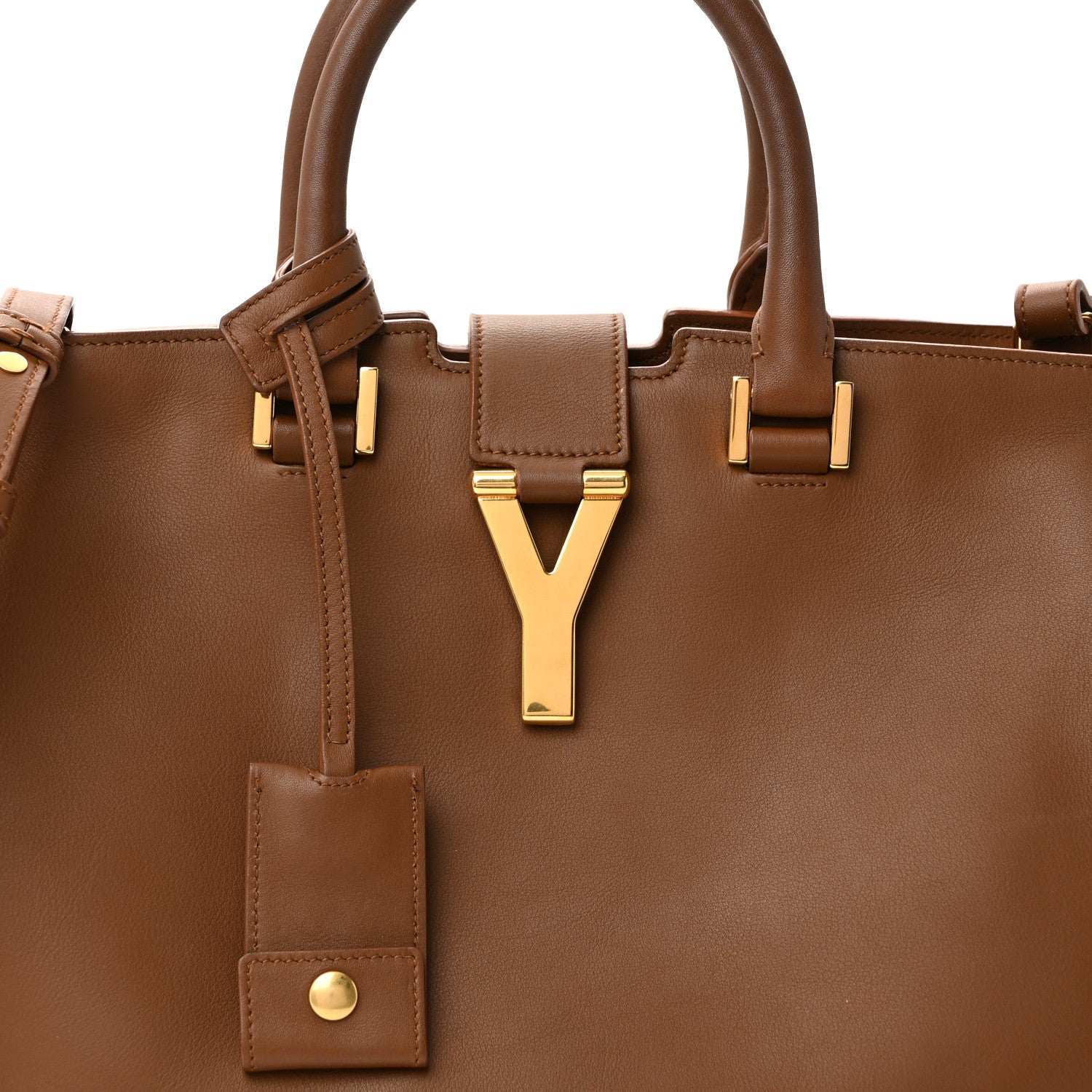 Saint Laurent Calfskin Small Classic Y Cabas Cognac 22 of 34