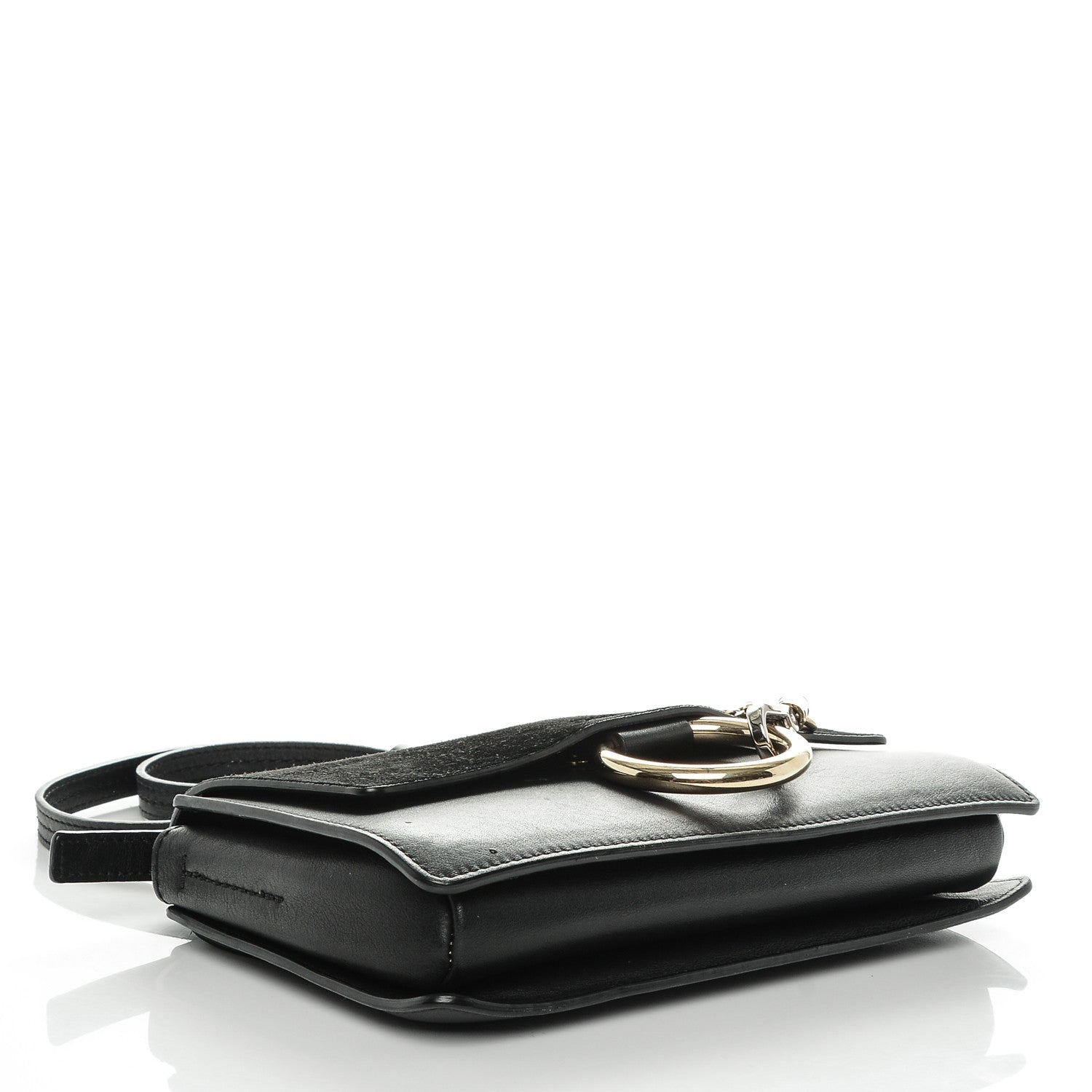 Chloe Suede Calfskin Small Faye Shoulder Bag Black 4 of 6