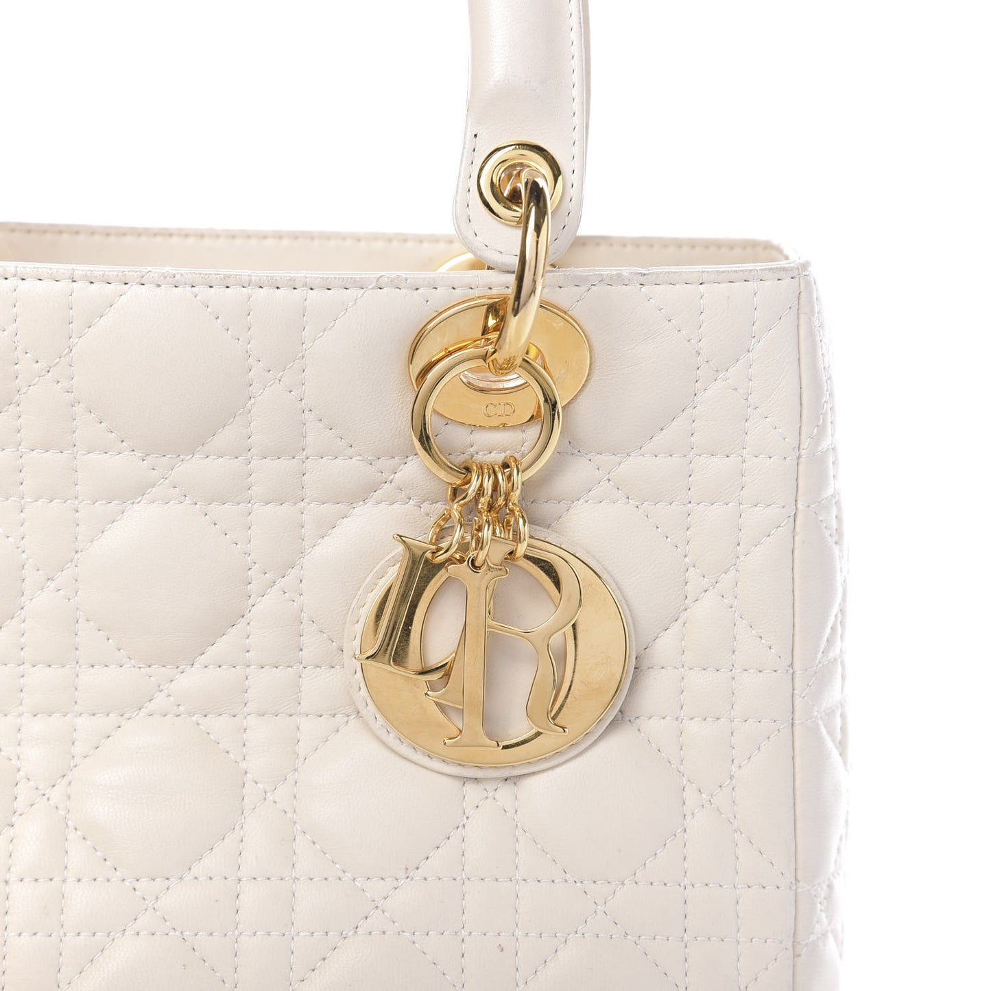Lambskin Cannage Medium Lady Dior Light Beige