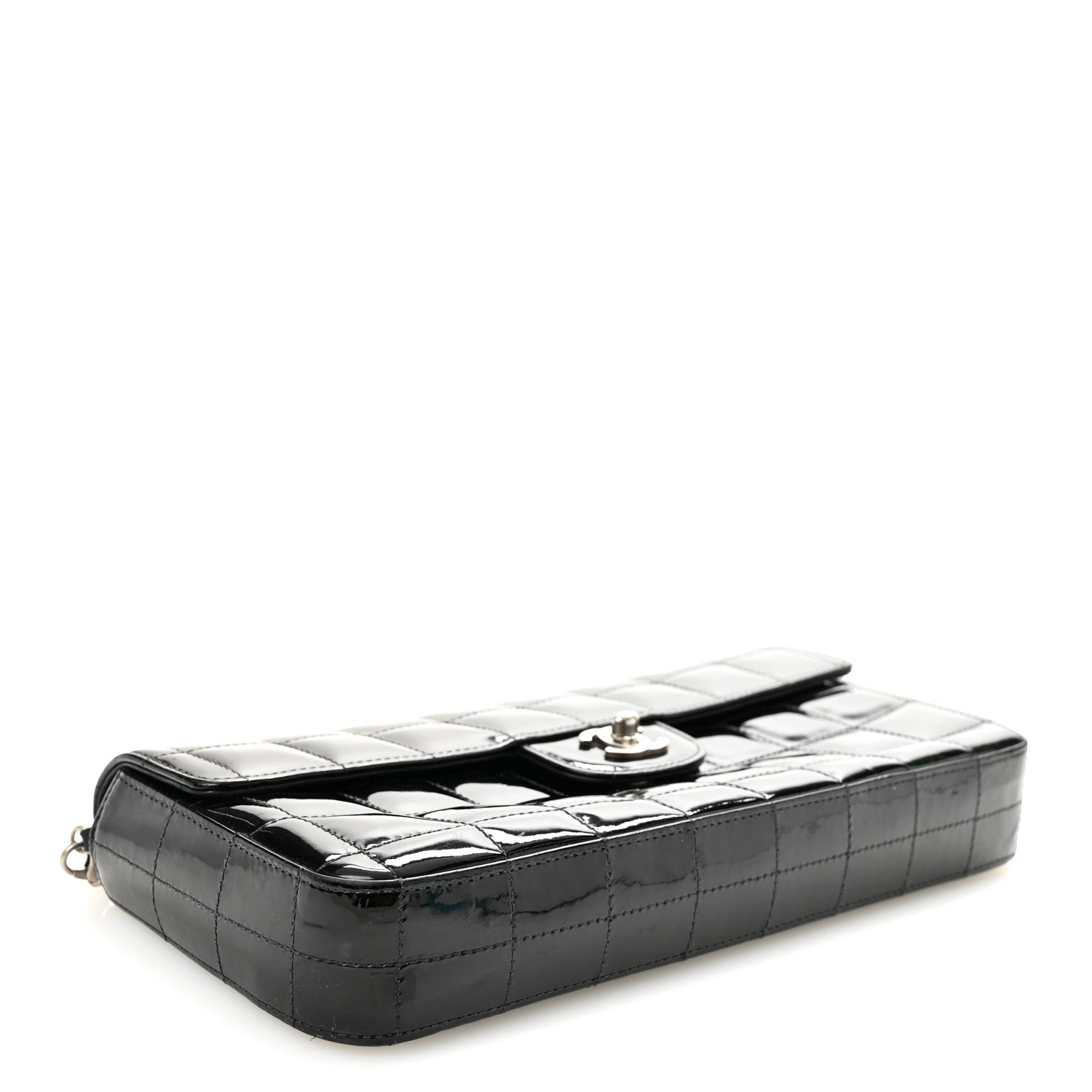 Chanel Patent Quilted East West Chocolate Bar Flap Black 4 of 11