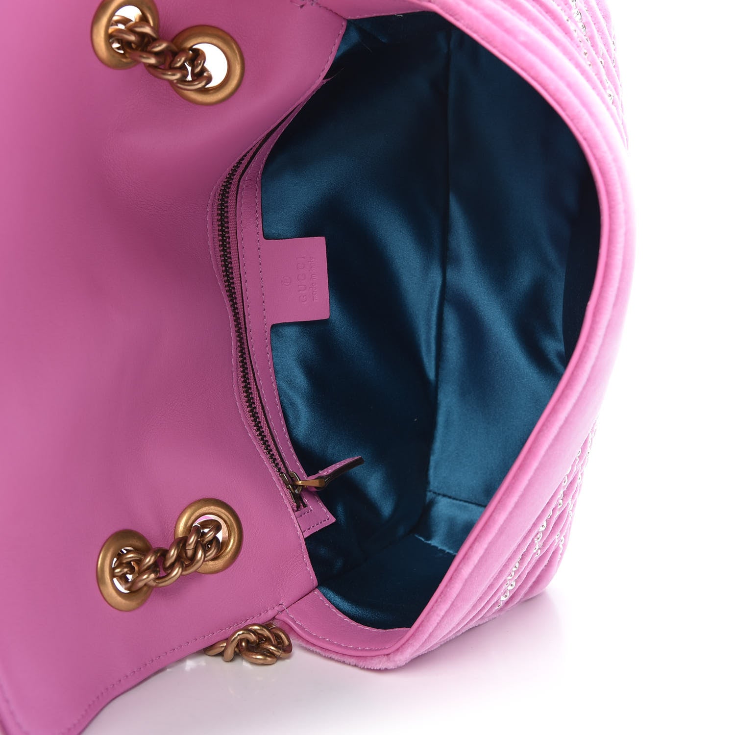 Gucci Velvet Matelasse Marquise Crystals Embroidered Small GG Marmont Shoulder Bag Malva 5 of 10