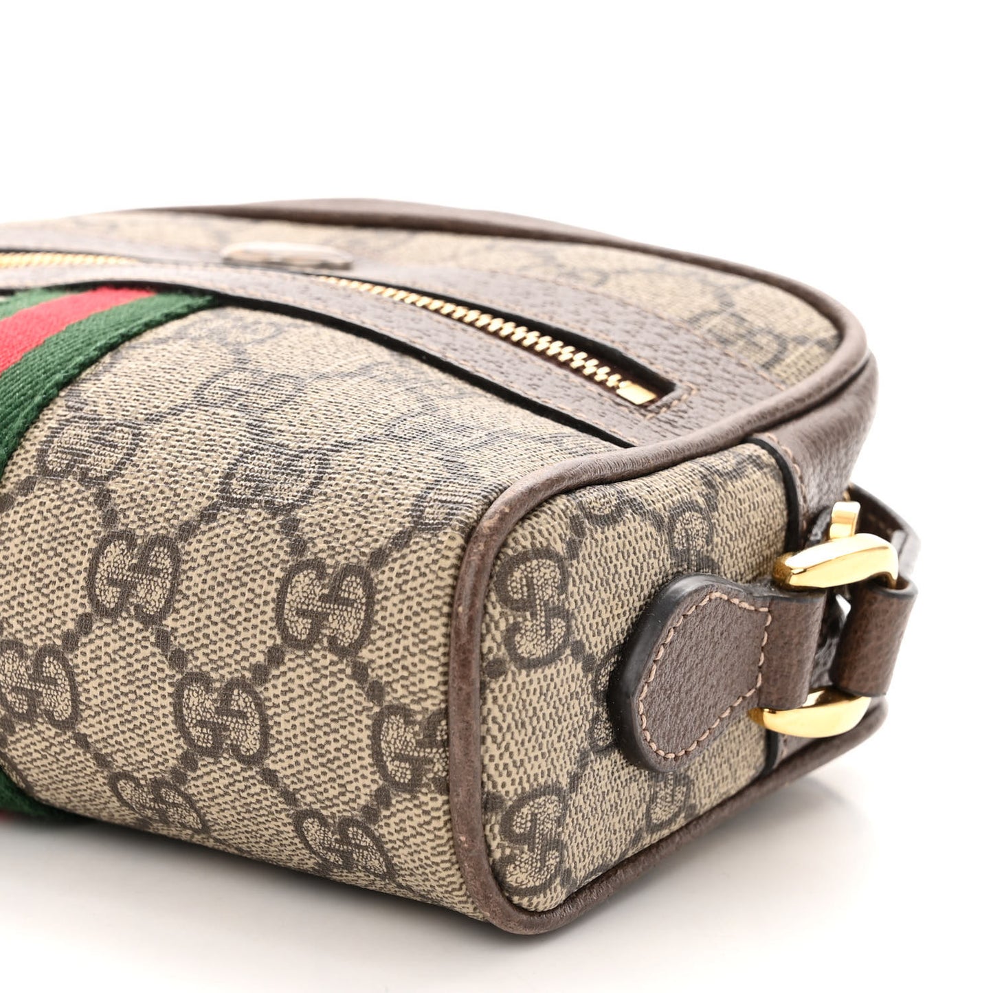GG Supreme Monogram Web Mini Ophidia Shoulder Bag Brown