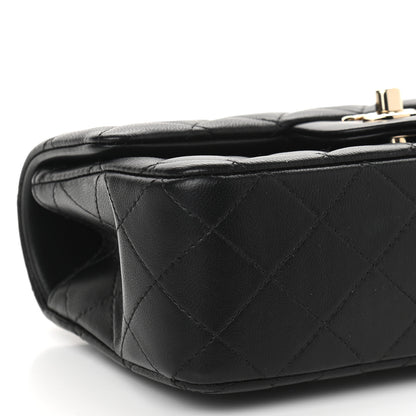 Chanel Lambskin Quilted Mini Top Handle Rectangular Flap Black 8 of 10