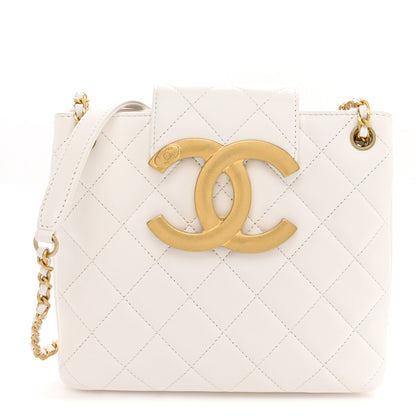 Chanel Lambskin Quilted Giant CC Shoulder Bag White 1 of 10