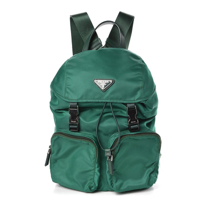 Prada Nylon Vela Saffiano Double Buckle Backpack Oleandro 1 of 9