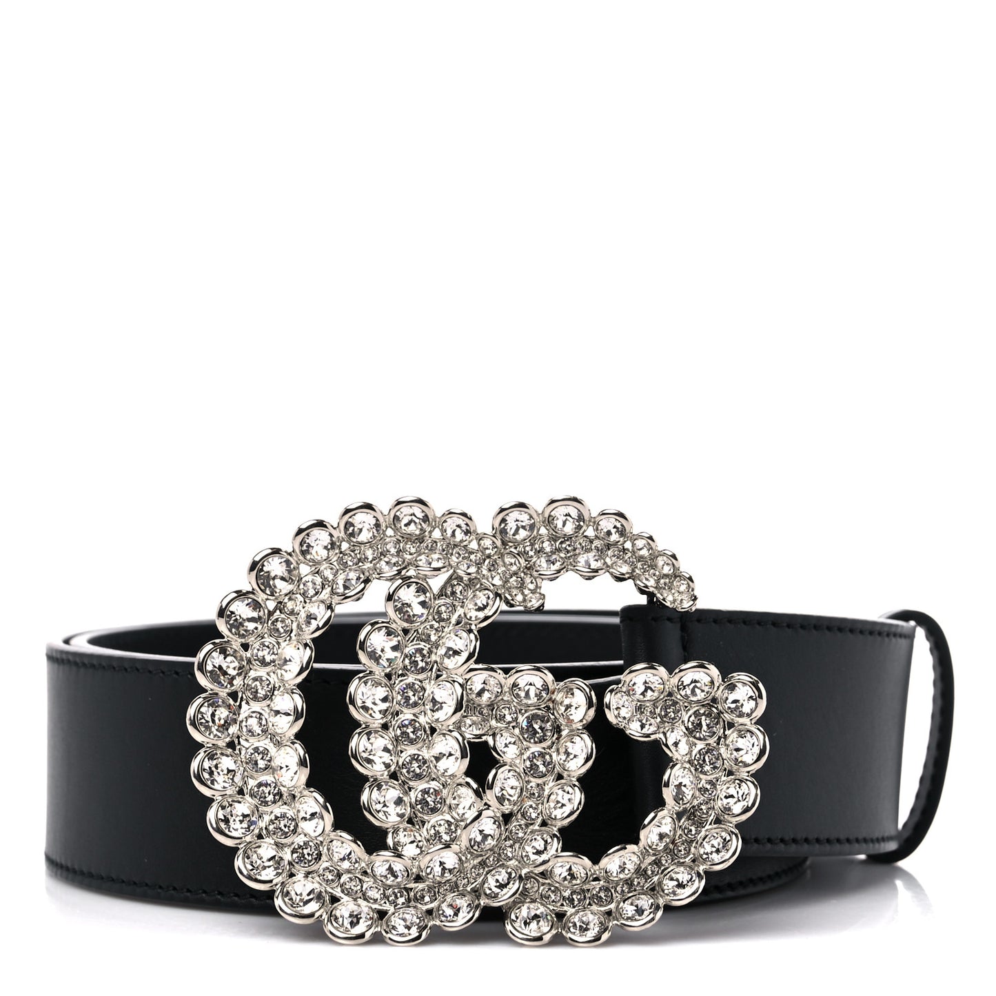 Calfskin Crystal Double G 40mm Belt 95 38 Black
