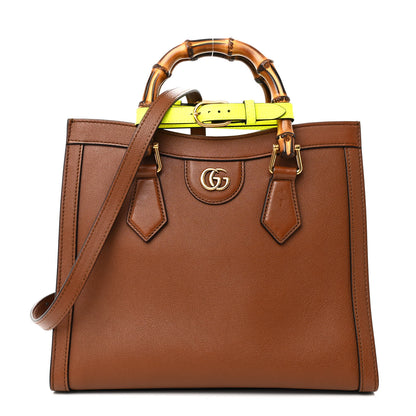 Gucci Wonka Grain Calfskin Small Diana Tote Bag Cuir Yellow Fluo 1 of 10