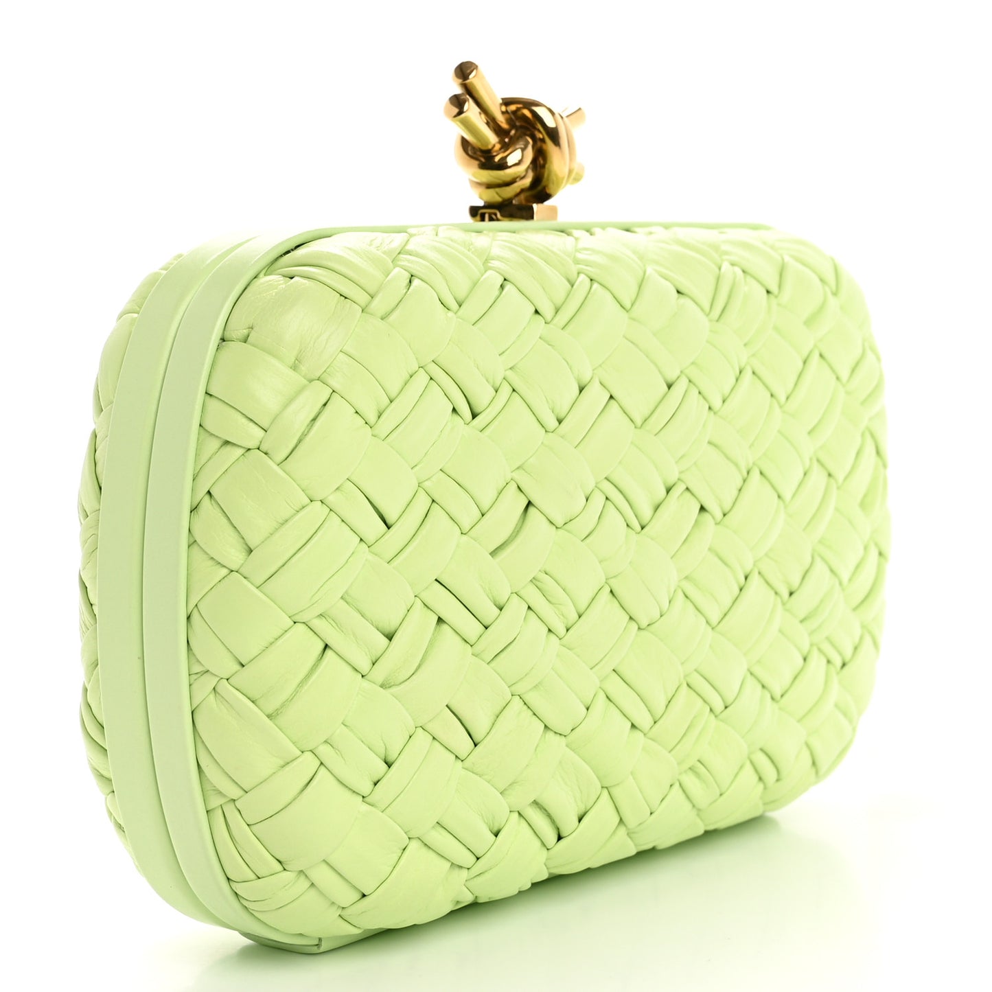 Foulard Intrecciato Minaudiere Knot Clutch Fennel