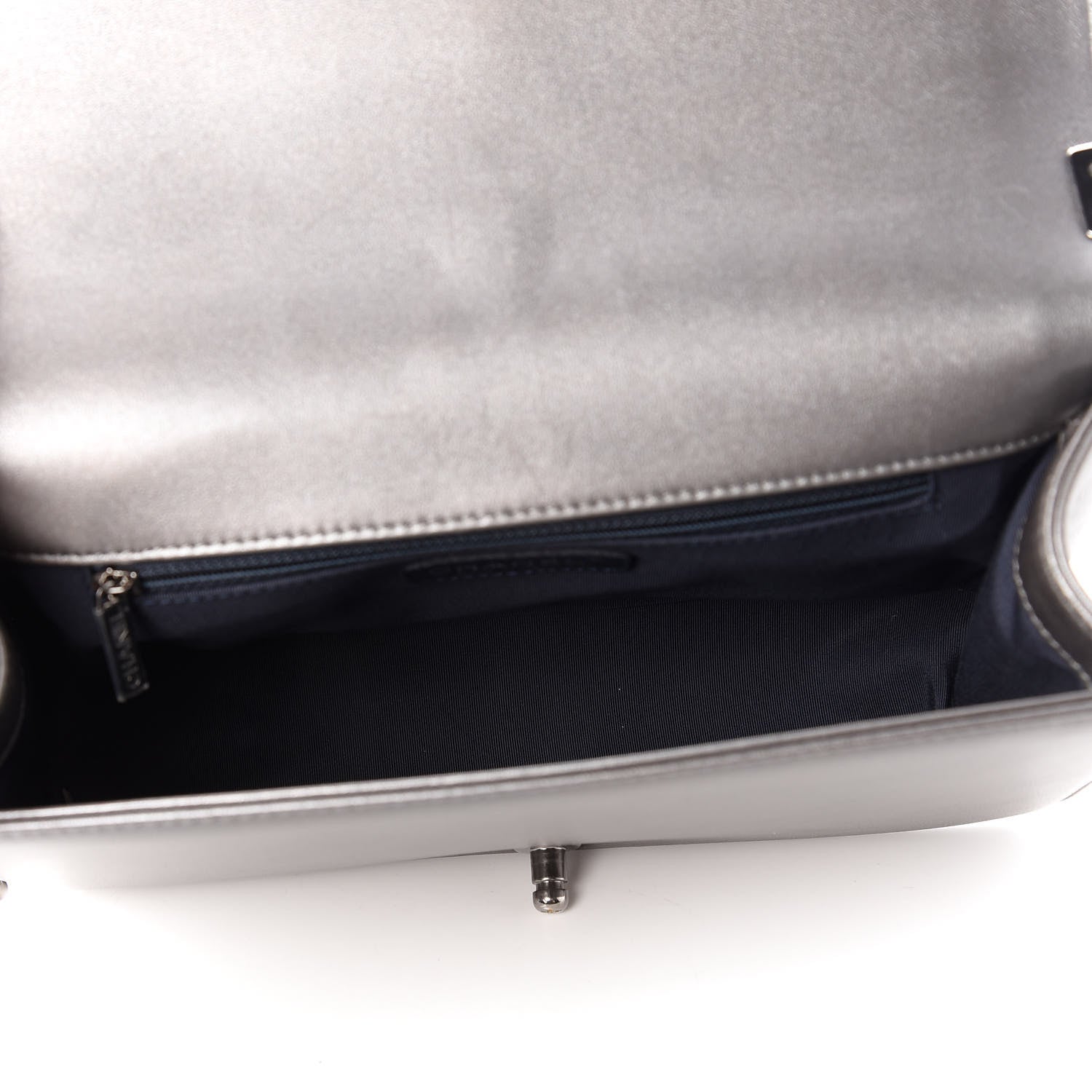 Chanel Lambskin Embossed New Medium Boy Cube Flap Grey 3 of 8