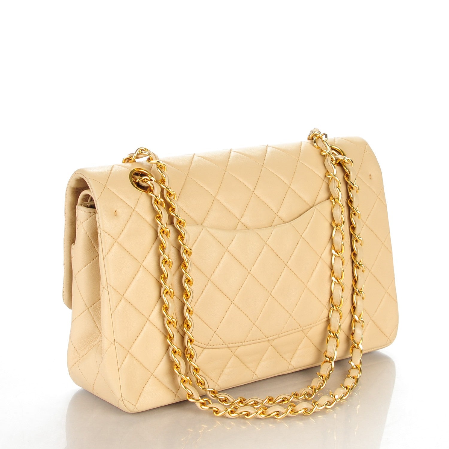Chanel Lambskin Quilted Medium Double Flap Beige 3 of 10