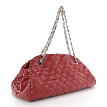 Chanel Patent Quilted Medium Just Mademoiselle Bowling Bag Red 3 of 14