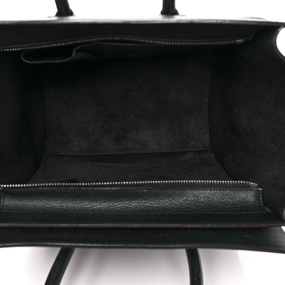 Celine Drummed Calfskin Mini Luggage Black 5 of 10