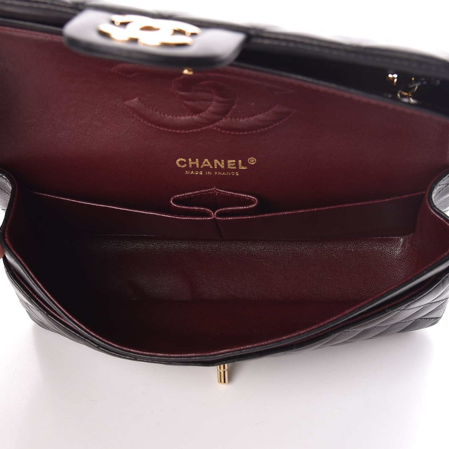 Chanel Lambskin Quilted Medium Double Flap Black 7 of 12