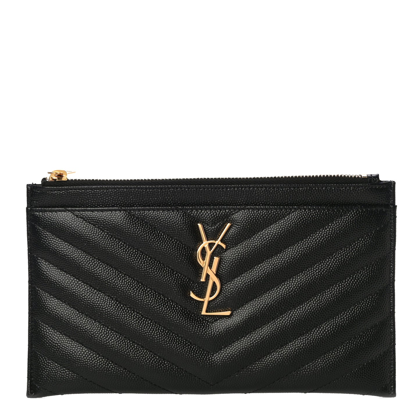 Grain De Poudre Chevron Monogram Bill Pouch Black