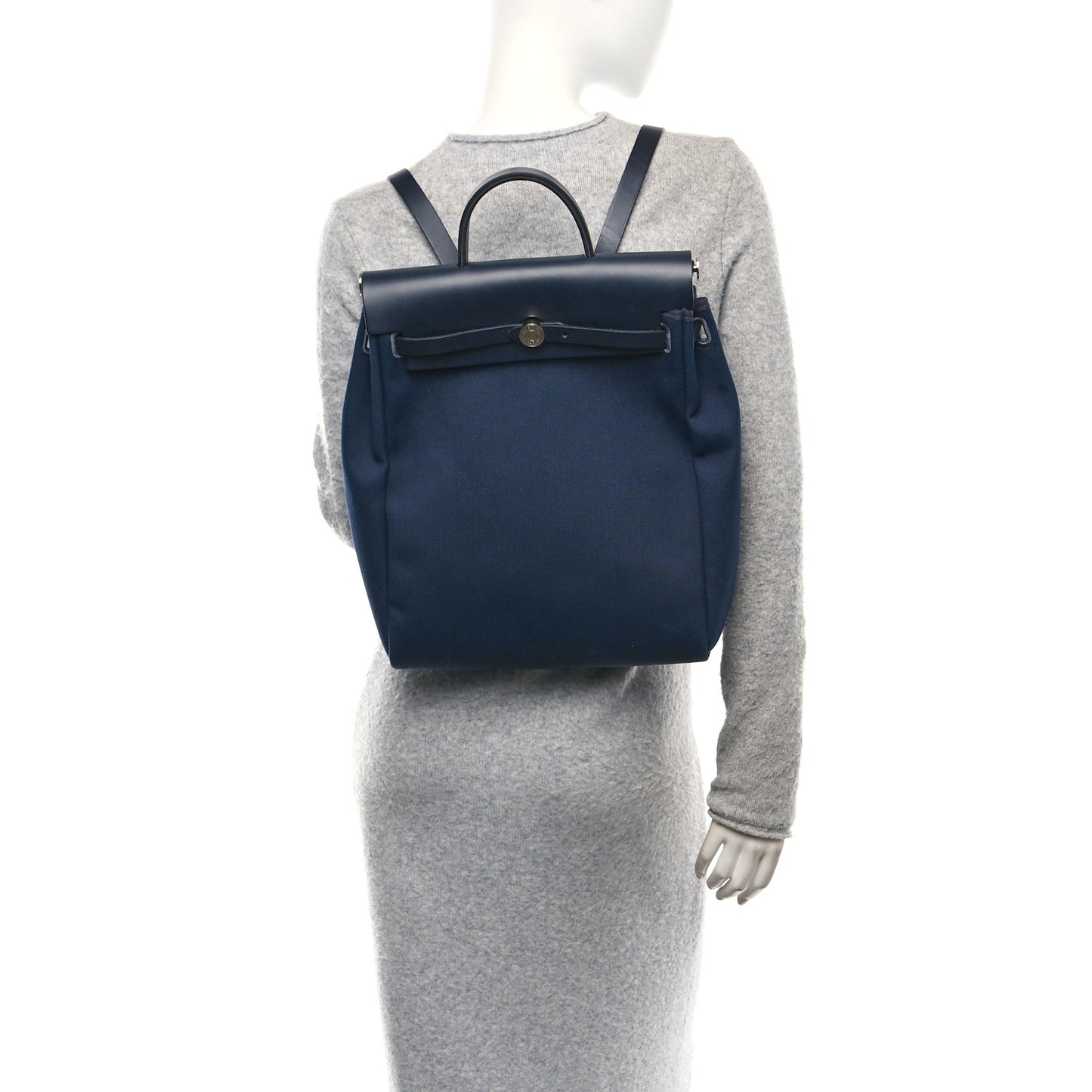 Military Toile Vache Hunter Herbag a Dos Zip Retourne Backpack Bleu Marine Bleu Indigo