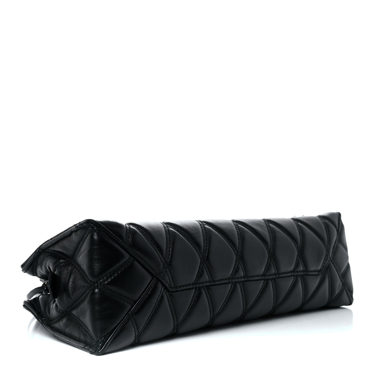 Balenciaga Nappa Calfskin Quilted Puffy Clutch Black 4 of 9