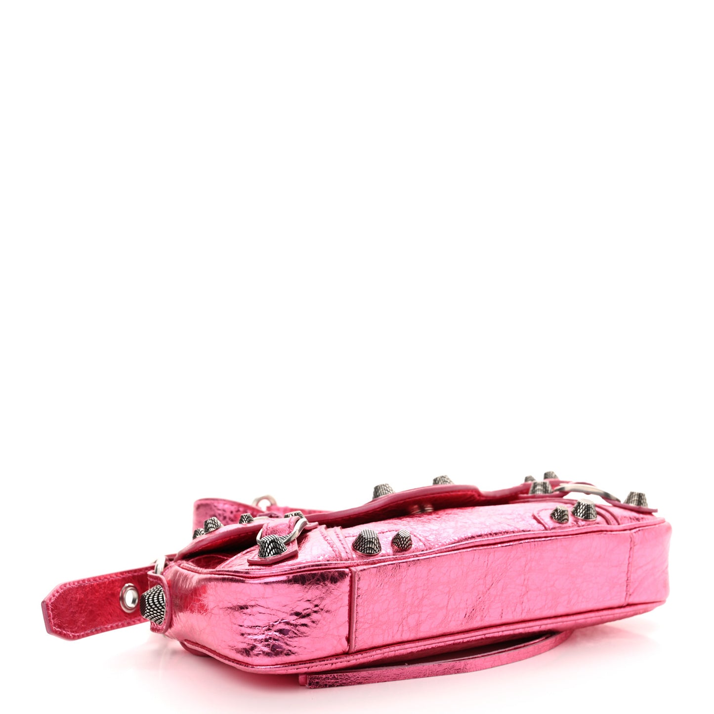 Metallic Agneau Arena Le Cagole Sling Bag XS Pink