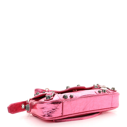 Balenciaga Metallic Agneau Arena Le Cagole Sling Bag XS Pink 4 of 10
