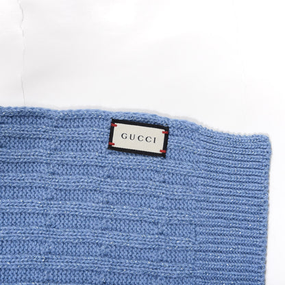 Gucci Wool Knit Shine Reg Scarf Bluette Sky Blue 3 of 4