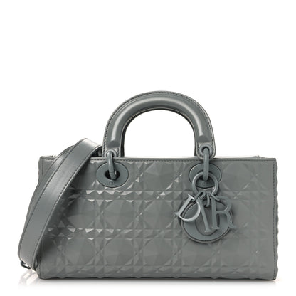 Christian Dior Calfskin Cannage Diamond Medium Lady D-Joy Grey 1 of 12