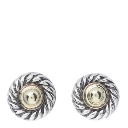 David Yurman Sterling Silver 14K Yellow Gold Cookie Earrings 1 of 3