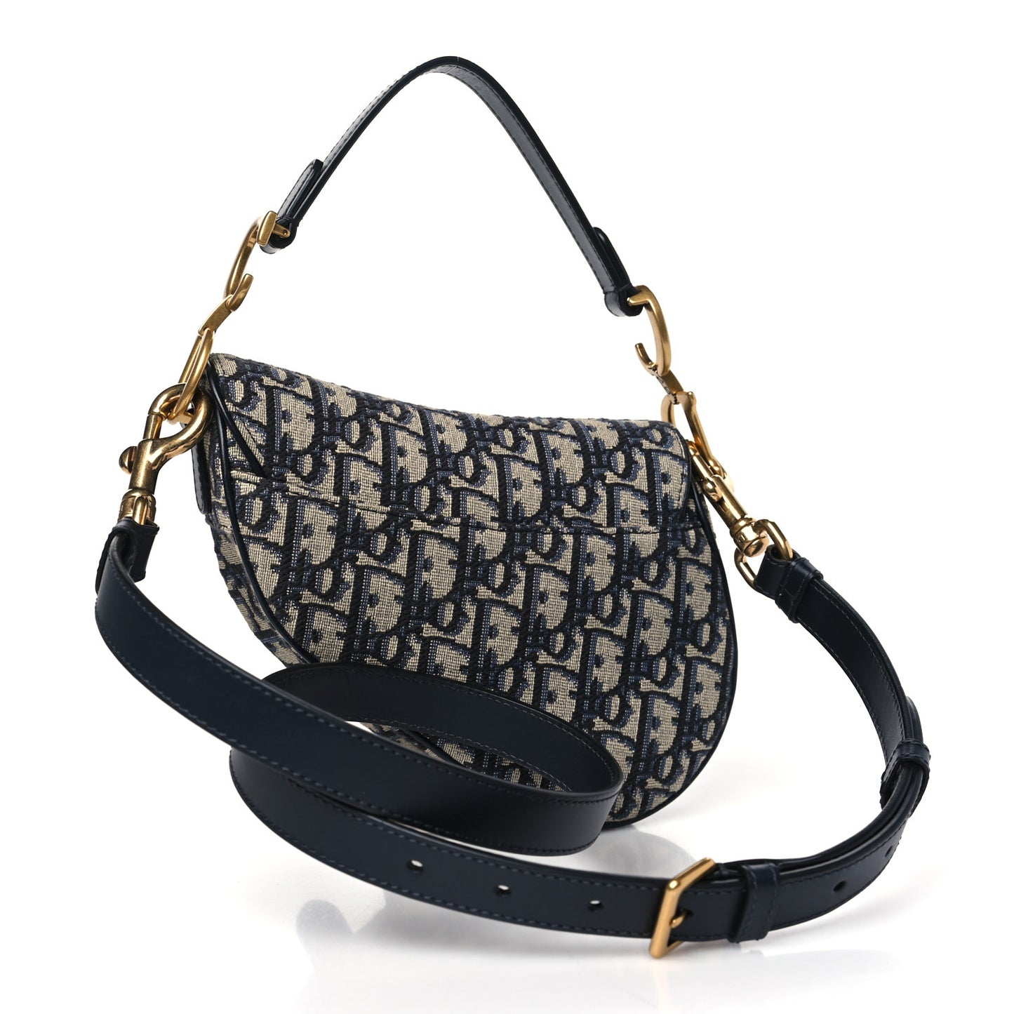 Oblique Mini Saddle Bag With Strap Blue