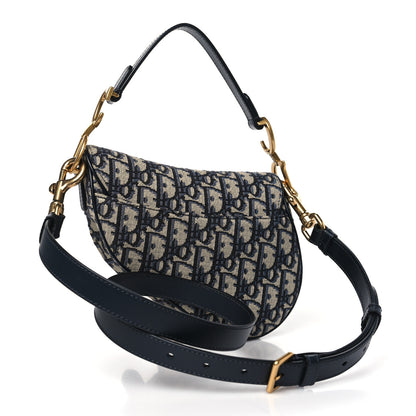 Christian Dior Oblique Mini Saddle Bag With Strap Blue 3 of 10