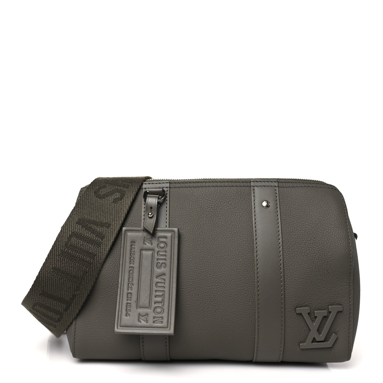 Louis Vuitton Grained Calfskin Aerogram City Keepall Gris 1 of 9