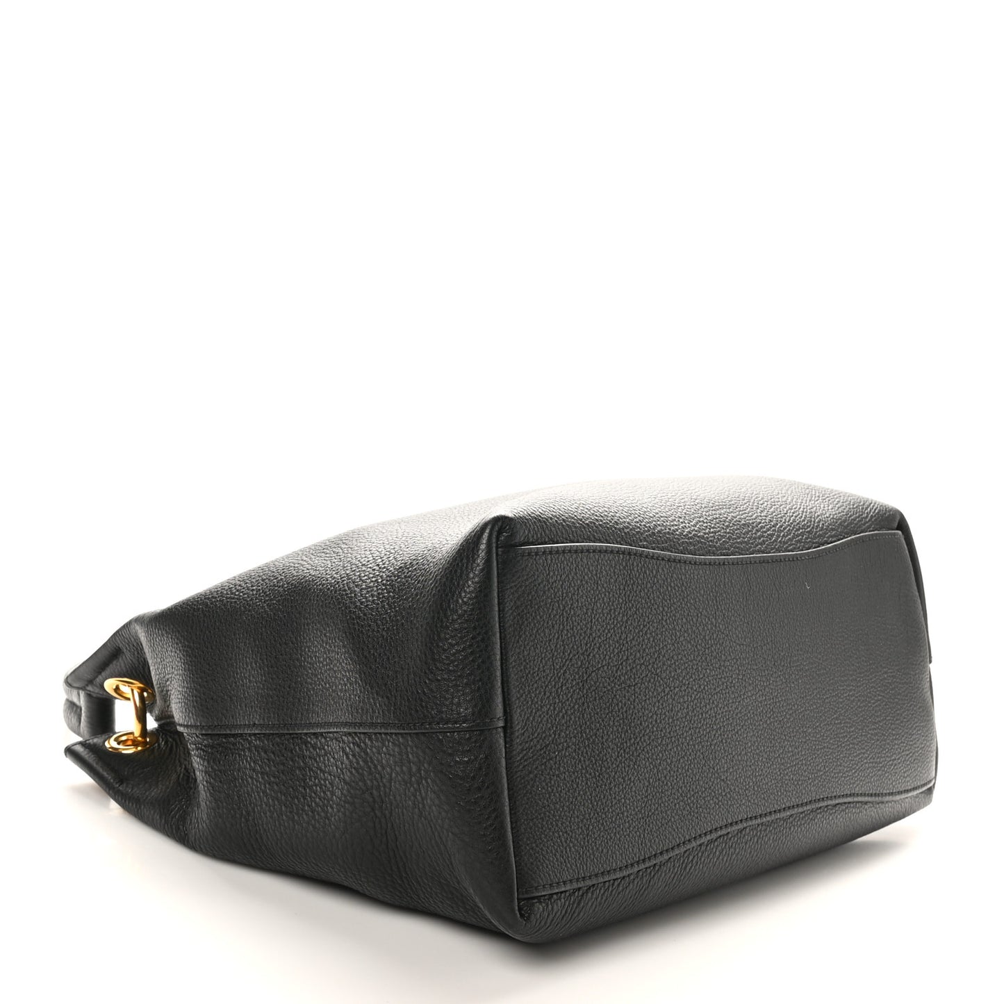 Vitello Phenix Embossed Logo Hobo Black