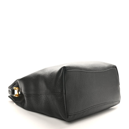 Prada Vitello Phenix Embossed Logo Hobo Black 4 of 9