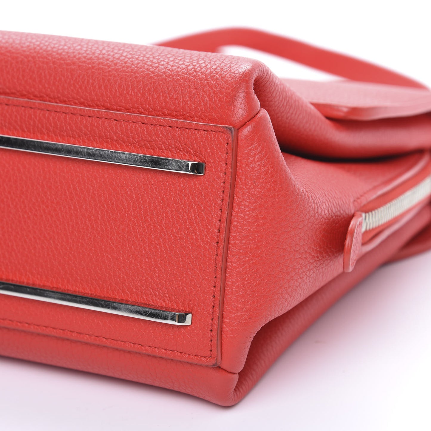 Grained Calfskin Le Dix Mini Soft Cartable Rouge Coquelicot