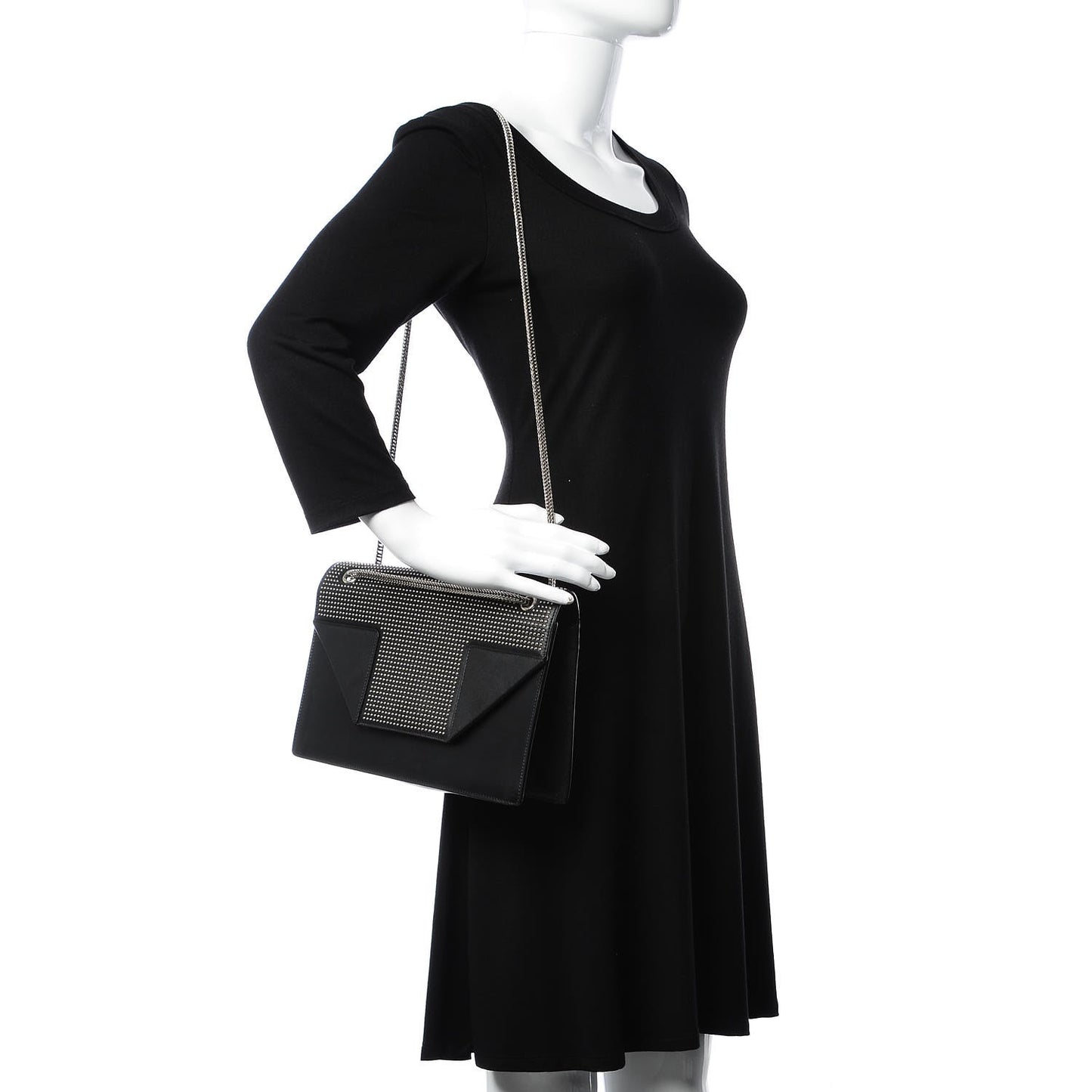 Calfskin Studded Medium Betty Black