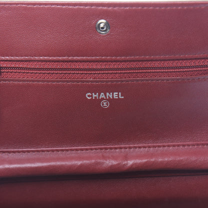 Chanel Lambskin Mademoiselle Wallet On Chain WOC Dark Red 6 of 16
