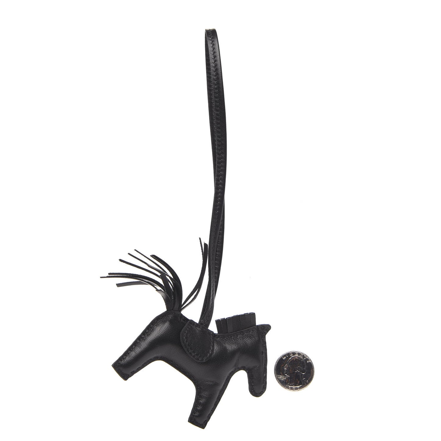 Milo Lambskin Grigri Rodeo Horse Bag Charm PM So Black