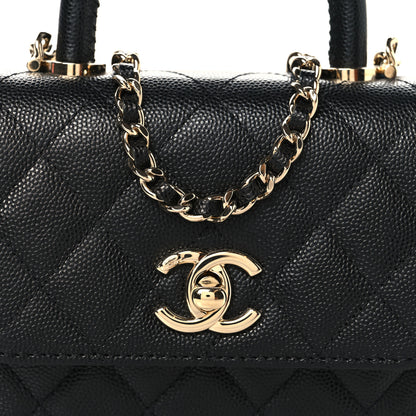 Chanel Caviar Quilted Coco Handle Clutch With Chain Black 8 of 11