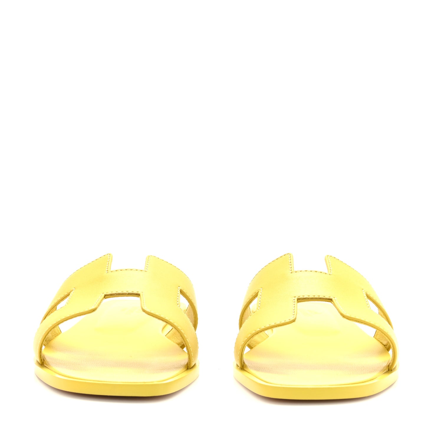 Box Calfskin Oran Sandals 37 Jaune Citron