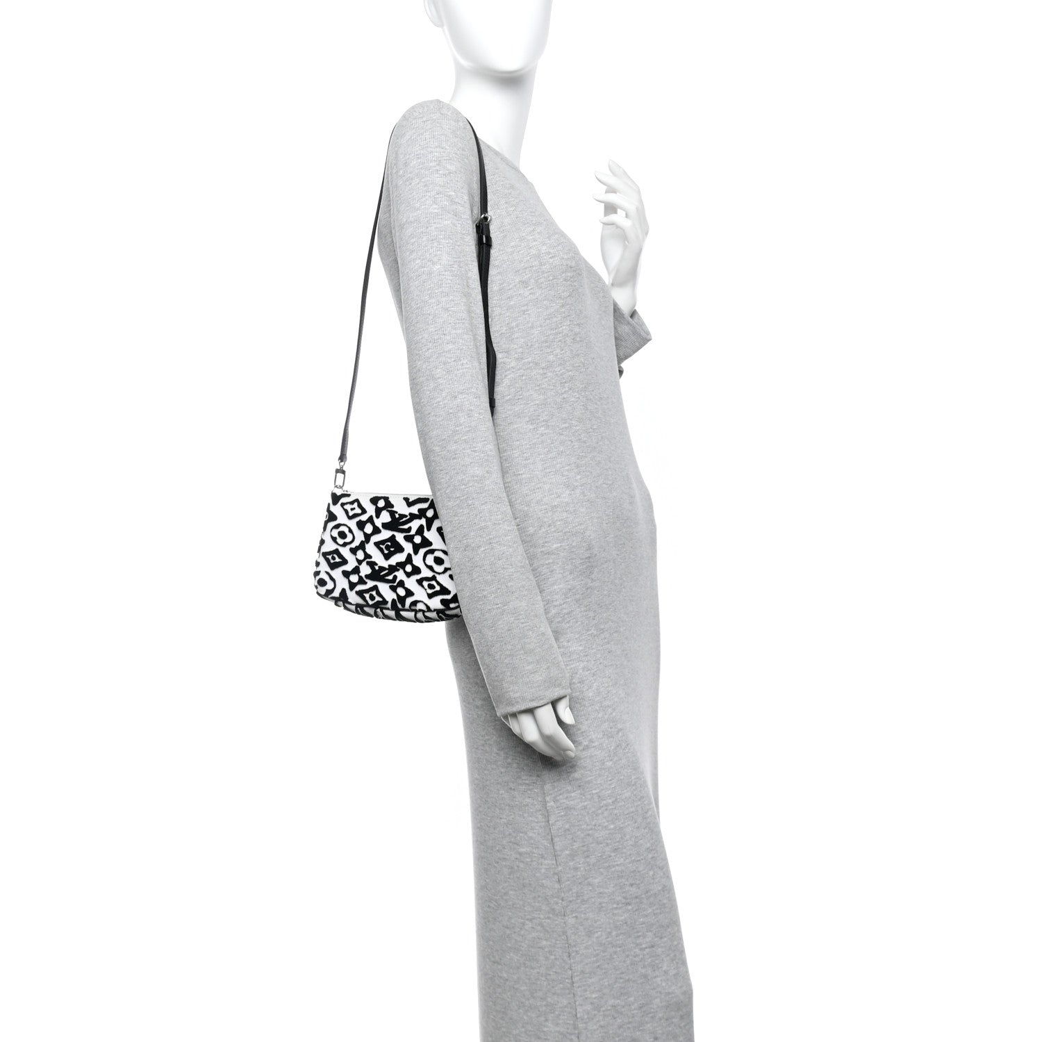 Louis Vuitton X UF Tufted Monogram Pochette Accessories White Black 2 of 11