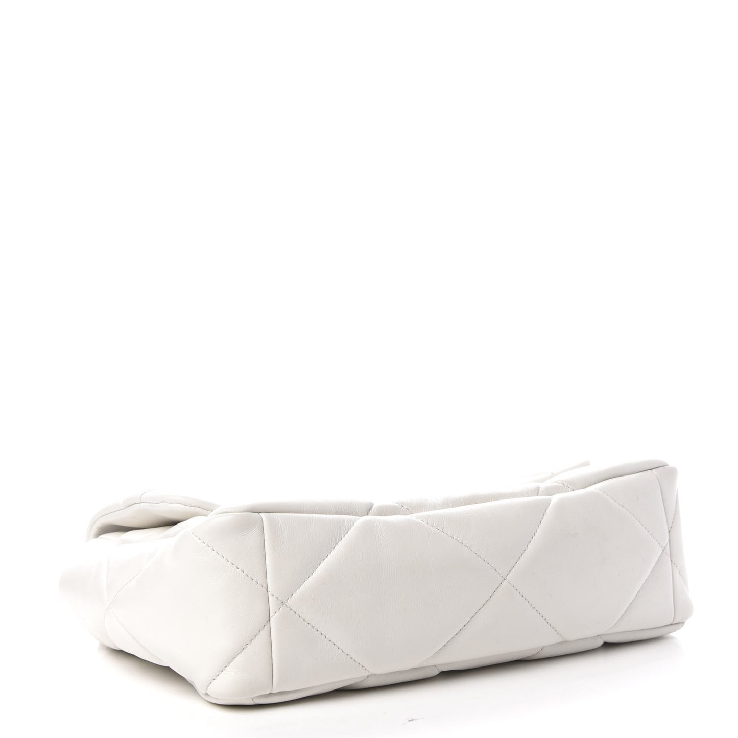 Goatskin Quilted Large 19 Flap White