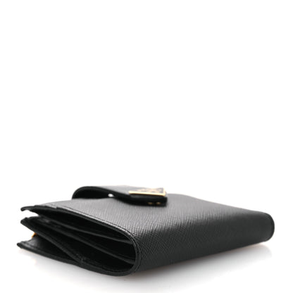 Prada Saffiano Small Triangle Wallet Black 4 of 11