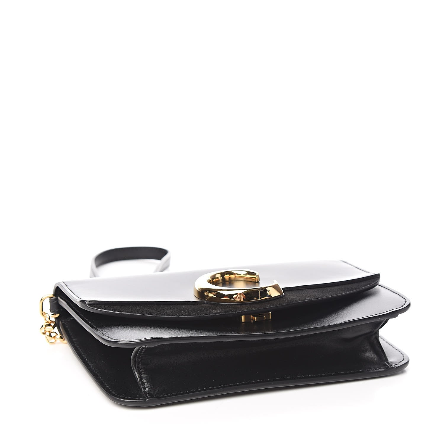 Chloe Calfskin Suede C Clutch With Chain Black 4 of 10