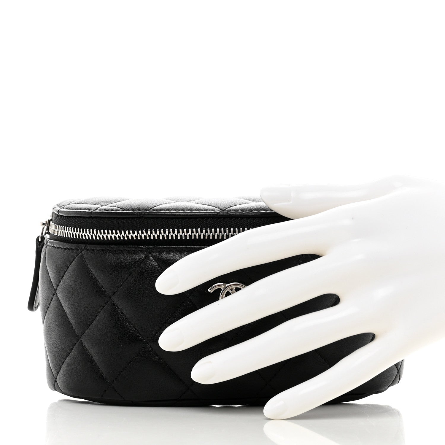 Chanel Lambskin Quilted Arm Coin Purse Black 2 of 7