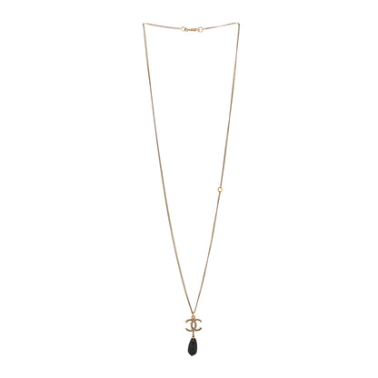 Chanel Resin CC Drop Necklace Gold Black 3 of 5
