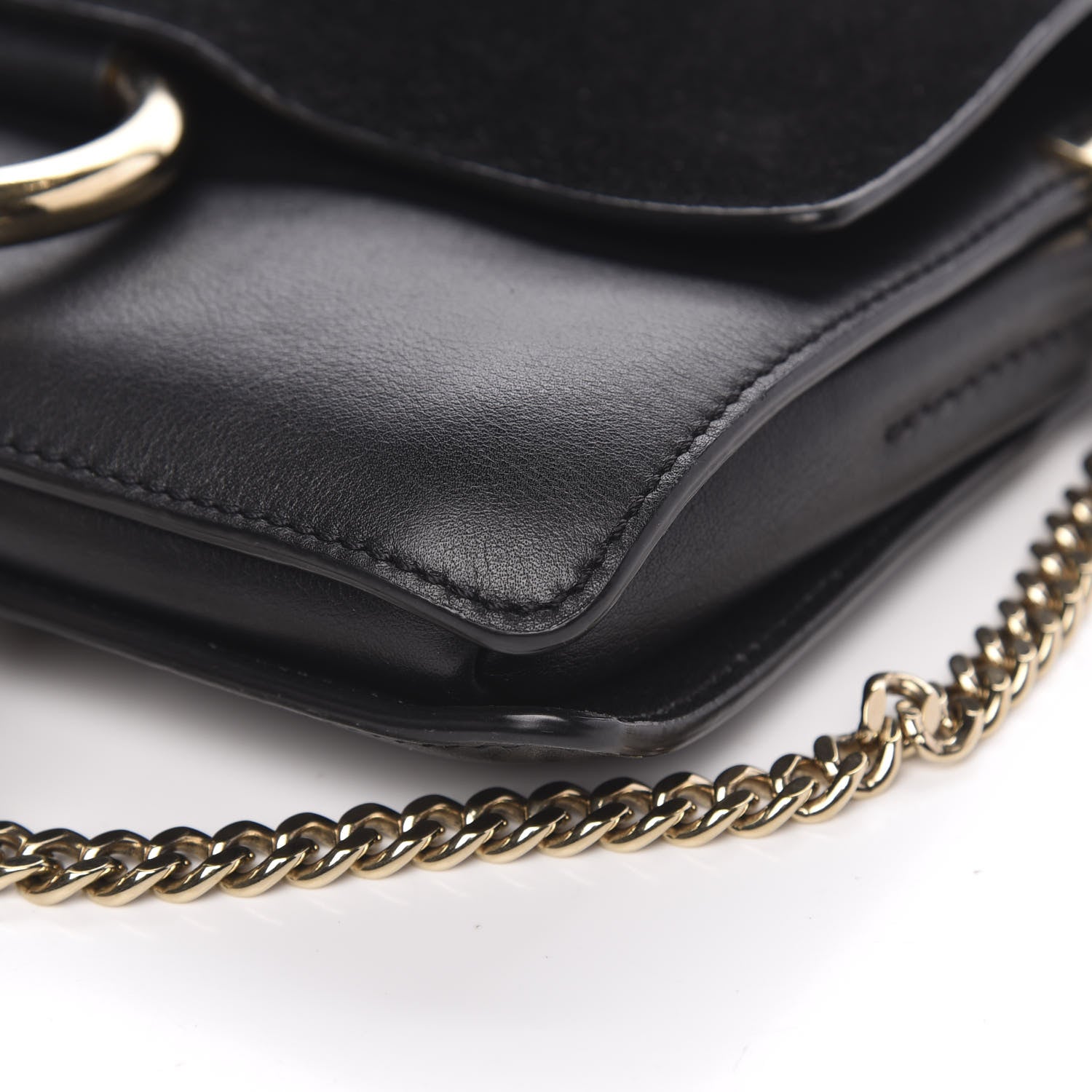 Chloe Suede Calfskin Small Faye Shoulder Bag Black 8 of 11