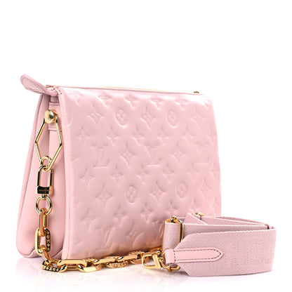 Louis Vuitton Lambskin Embossed Monogram Coussin PM Rose 3 of 12