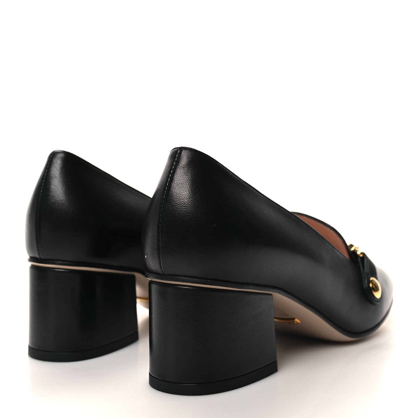 Malaga Kid Sylvie Web Chain Mid Heel Loafers 35 Black
