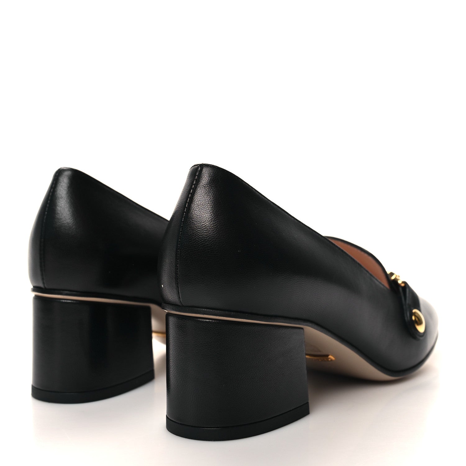 Gucci Malaga Kid Sylvie Web Chain Mid Heel Loafers 35 Black 4 of 9
