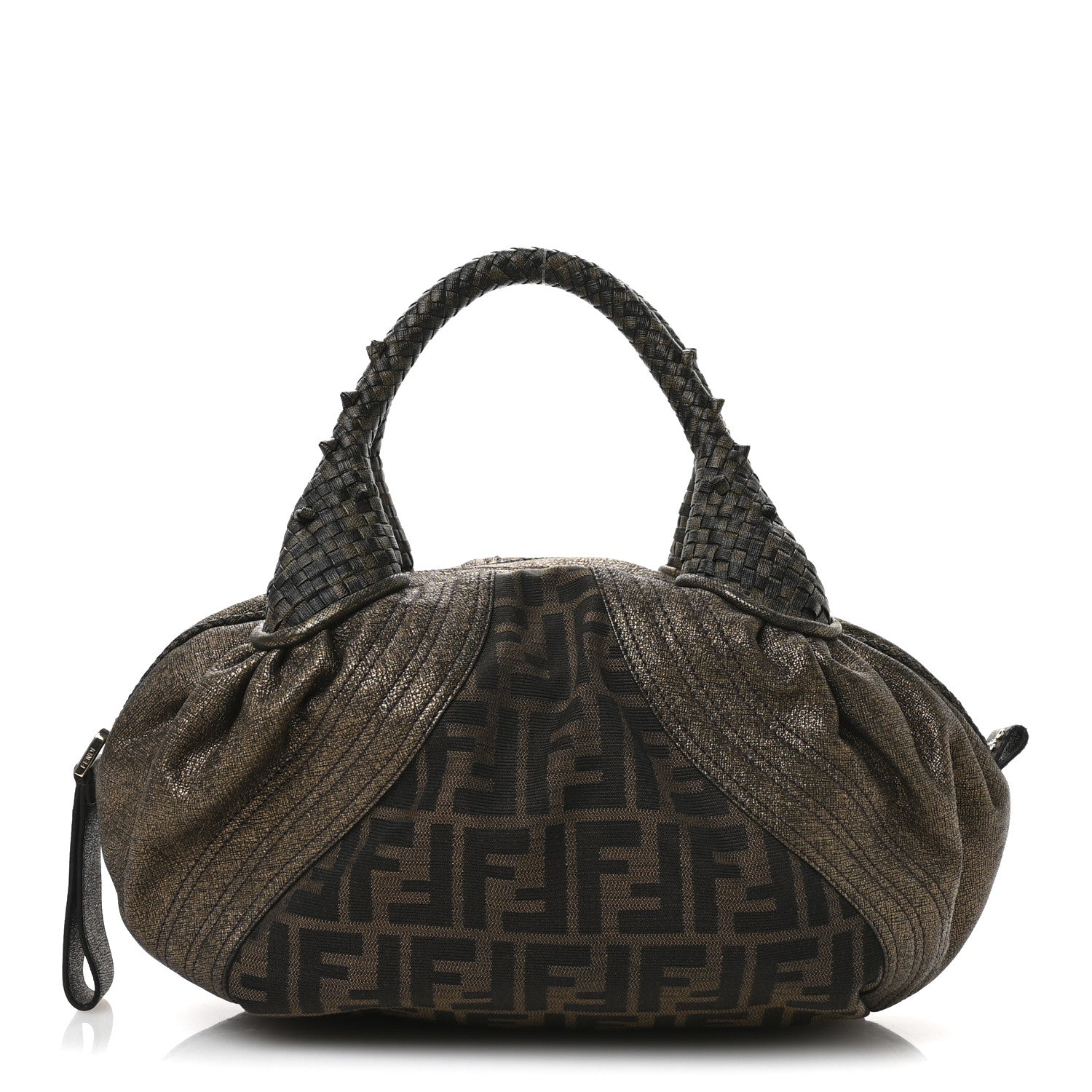 Fendi Zucca Goatskin Spy Bowler Tobacco Bronzo 1 of 10
