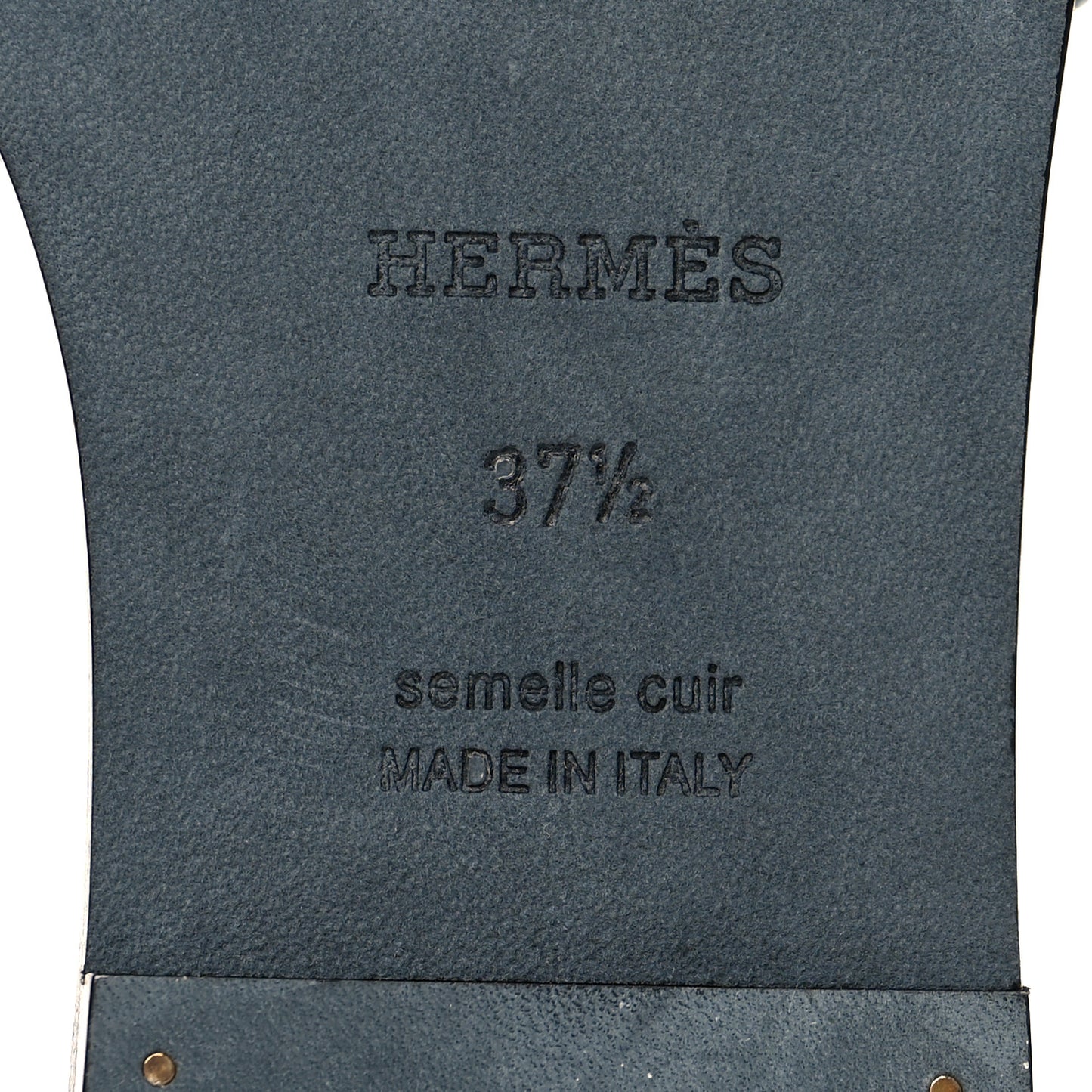 Calfskin Oran Sandals 37.5 Blue Velvet